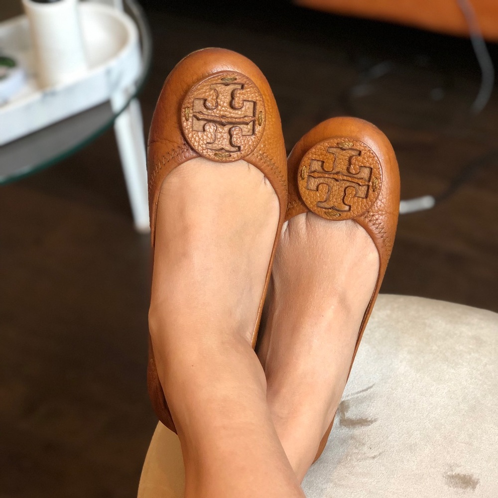 Tory Burch brown reva flats